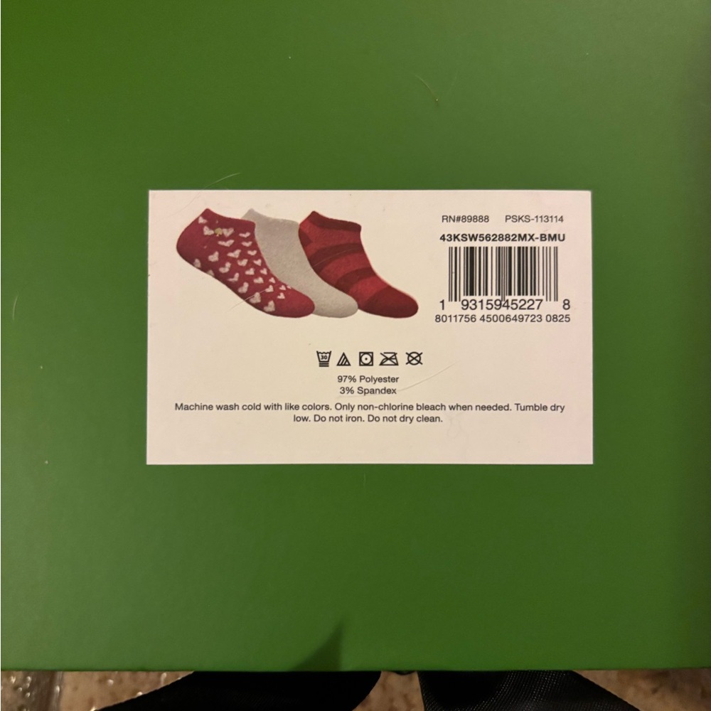 NEW in box kate ♠️ spade New York 3 pair Cozy Low Cut socks gift box OS - Picture 3 of 3
